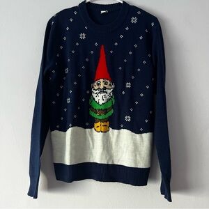 Elf Christmas Sweater Blue Snowflake Small